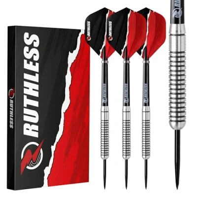 Immagine di RUTHLESS Ranger I Set di freccette professionali in tungsteno con punta acciaio, 22 g e 24 g, alette steli (24 g)