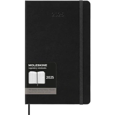 Immagine di Moleskine Weekly Planner, Agenda Settimanale Verticale Pro 12 Mesi 2025, Copertina Rigida e Chiusura Elastica, Colore Nero, Formato Large 13 x 21 cm