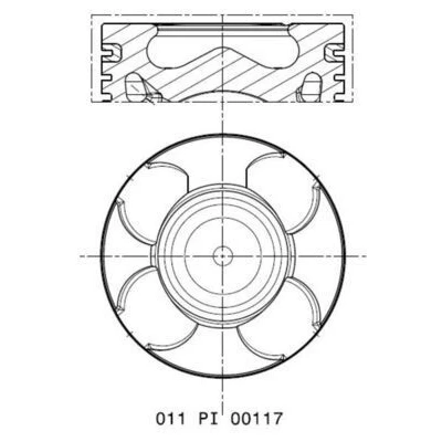 Immagine di MAHLE ORIGINAL 011 PI 00117 000 Pistone 69,6mm con porta fascia elastica, canale raffreddamento FIAT: Punto Evo Hatchback, 500L, 500 Hatchback