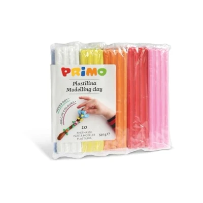 Immagine di PRIMO Plastilina Bambini Pasta Modellabile Colorata 10 Colori da Modellare 55g per Plasmare Forme, Mescolabili Riutilizzabili, Giochi 3 Anni Lavoretti Creativi e Hobby non Secca all&#039;Aria