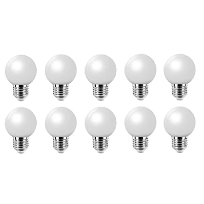 Immagine di Jiotouhu 10 Pezzi Lampadine LED E27 Bianco Freddo, 2W equivalenti a 20W, 200Lm, Consumo Basso, Lampada per Luci d&#039;atmosfera Casa Patio Esterno Decorazione Feste Matrimoni