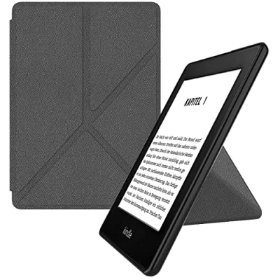Immagine di MyGadget Custodia Origami per Amazon Kindle Paperwhite 10a Generazione (2018 PQ94WIF) Cover con Funzione Appoggio e Sonno Sveglia Grigio Chiaro