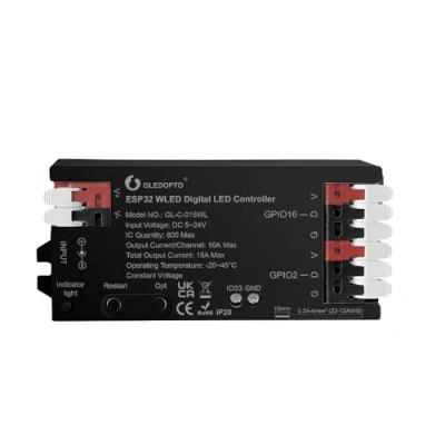 Immagine di GLEDOPTO WLED Controler striscia LED indirizzabile digitale WS2811, WS2812B, SK6812, WS 2801 APA 012, APA104 (WLED Gen. 2)