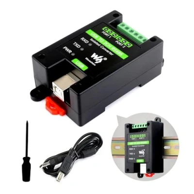 Immagine di Waveshare USB to 2CH RS485 Industrial Grade Isolated Converter, Onboard Original FT2232HL Chip, Adapter, Multiple Protection Circuits, Wall Mount and Rail Support