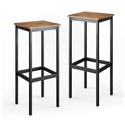 Immagine di Vicco Set di 2 sgabelli da bar Fyrk, Rovere rustico/Nero, 32 x 78 cm parti