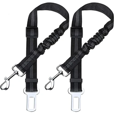 Immagine di Toozey Cintura di Sicurezza per Cani, 2 Pezzi, Cani con Ammortizzazione Elastica e Forte Moschettone, Regolabile Massima Tutte Le Razze Gatti. (Nero)