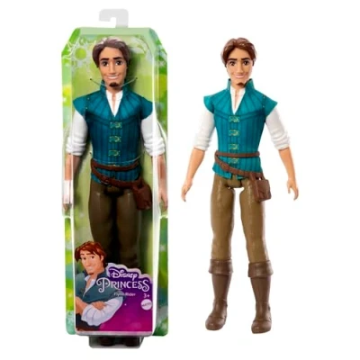 Immagine di Mattel Disney Princess Flynn Rider bambola con look ispirato al film Rapunzel, giocattolo per bambini, 3+ anni, HLV98