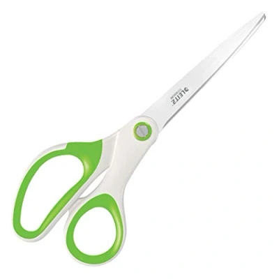 Immagine di Leitz Forbici in Titanio Utilizzabili con Mano Destra e Sinistra (Ambidestre), 20.5 x 8 1.7 cm, Cancelleria per Ufficio, Impugnature Ergonomiche, Gamma WOW, Verde
