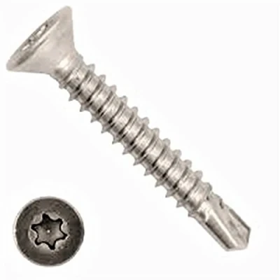 Immagine di 100 viti autofilettanti 4,2 x 25 mm, in acciaio inox A2 con testa svasata, DIN 7504 O TX 20