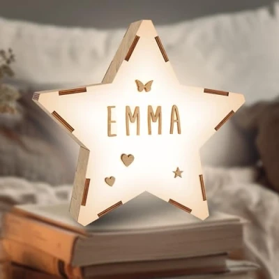 Immagine di WONDEE Vintiun Luce notturna per bambini, personalizzata, lampada da notte 16,5 x 6 cm, regalo neonato, personalizzato, comodino, camera letto, decorazione