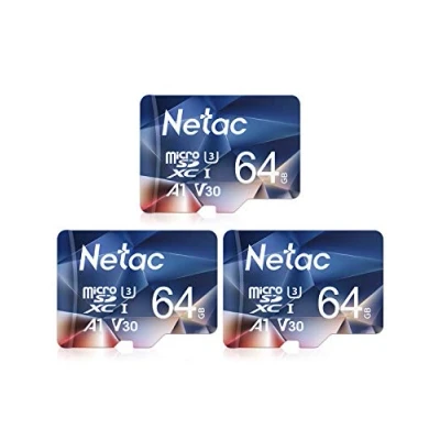 Immagine di Netac 64G Scheda Micro SD, di Memoria 3 Pack, A1, U3, C10, V30, 4K, 667X, UHS I, Velocità Fino a 100/30 MB/Sec(R/W), SD Card per Telefono, Videocamera, Switch, Gopro, Tablet