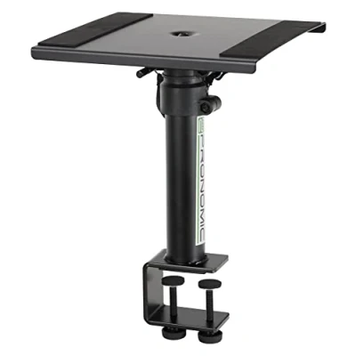 Immagine di Pronomic SLS 36K BK Piedistallo da tavolo con morsetto per monitor studio Supporto Altoparlante Cassa acustica Stativo altezza regolabile Carico massimo 20 kg Nero