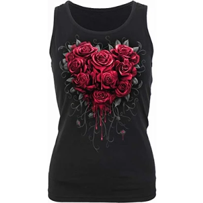 Immagine di Spiral Bleeding Heart Canotta Nera Regular per Donna XXL