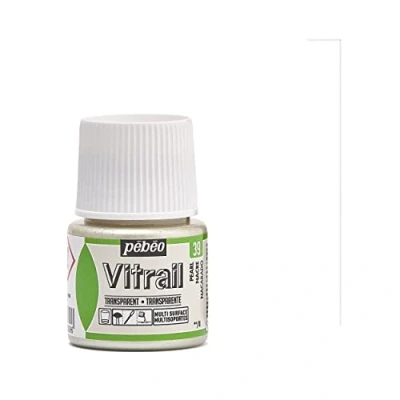 Immagine di PEBEO Vitrail 050 039 Vernice Effetto Vetro colorato, flacone da 45 ml, Colore: Perla, Perla