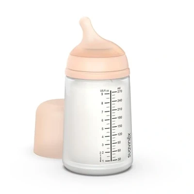 Immagine di Suavinex Biberon Anticolica Zero Zero, 0+ mesi, 270ml Tettarella per allattamento soft, flusso medio