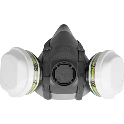 Immagine di ACE Set di protezione respiratoria contro le sostanze chimiche Maschera con doppio filtro A1B1E1K1P3 Semimaschera polveri, gas e vapori