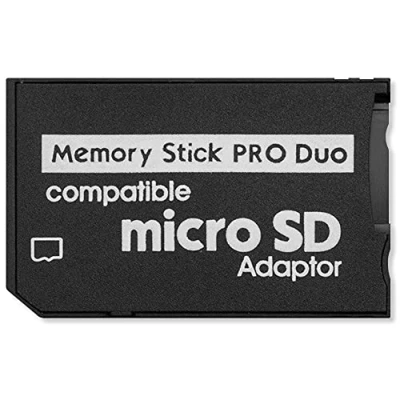 Immagine di OcioDual Adattatore da Micro SD Fino 64GB a Memory Stick PRO Duo MS Nero Convertitore Lettore Card per PSP Fotocamera Handycam