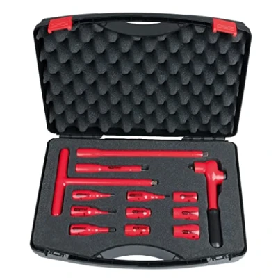 Immagine di KS Tools, Chiave a bussola + esagonale, Set di prese isolate da 3/8&quot;&quot;, 13 pezzi. (19 mm, 8 10 14 18 11 12 17 15 9 16 mm)
