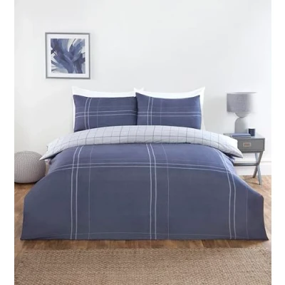 Immagine di Rapport Home Hudson Set di biancheria da letto in microfibra per king size, reversibile, lenzuolo con angoli e federe abbinate