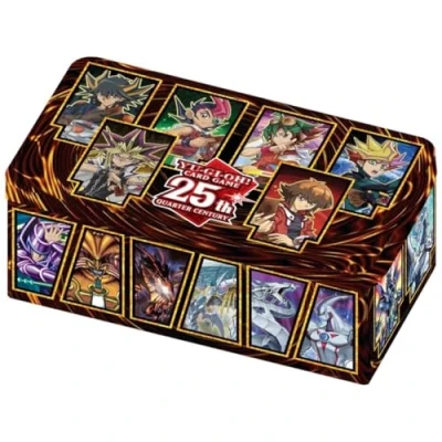 Immagine di KONAMI Yu Gi Oh Trading Card Game Tin of Dueling Heroes 25th Anniversary Tedesca, 1 Edizione, Colore Argento