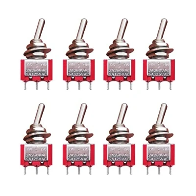 Immagine di mxuteuk 8 pezzi MTS 103 3 Terminale posizioni SPDT Mini interruttore a levetta in miniatura Cruscotto per auto ON/OFF/ON 5A 125V 2A 250V