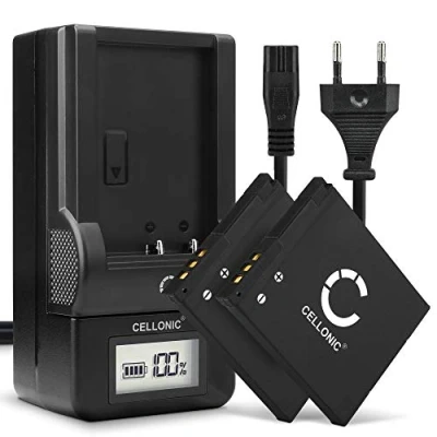 Immagine di CELLONIC® 2X Batteria DMW BCL7 BCL7e Compatibile con Panasonic Lumix DMC SZ10 SZ3 SZ8 SZ9 FS50 XS1 XS3 F5 FH10 600mAh + Caricabatterie di Ricambio, pila Caricatore