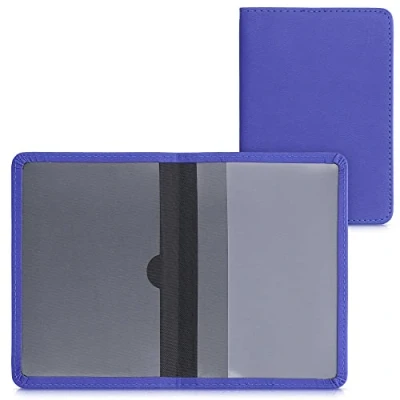 Immagine di kwmobile Custodia in Pelle PU per Libretto Circolazione Auto Cover Portalibretto con Scomparti Tessere Patente Foderina Porta Documenti Blu Baltico