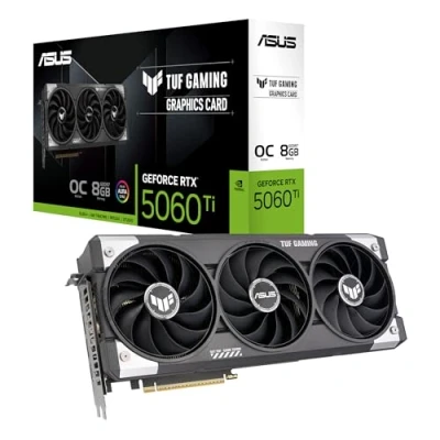 Immagine di ASUS TUF Gaming GeForce RTX 5060 Ti OC Edition 8 GB GDDR7 Scheda grafica (Nvidia RTX5060 DLSS 4, 3,1 slot, PCIe 5.0, 3 DisplayPort 2.1b, 1 HDMI RTX5060TI O8G GAMING)