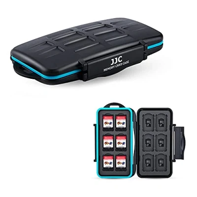 Immagine di JJC Custodia per schede di gioco a 24 slot Nintendo Switch, supporto organizer resistente all&#039;acqua 12 Switch + Micro SD