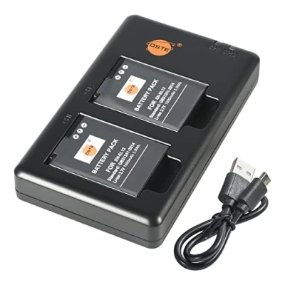 Immagine di EN EL12 (2 pezzi) Batteria di ricambio ricaricabile e caricatore doppio compatibile con Nikon Coolpix P300 S640 S800c S1000pj S1200pj S6000 S9900s AW120s KeyMission 170/360 ecc