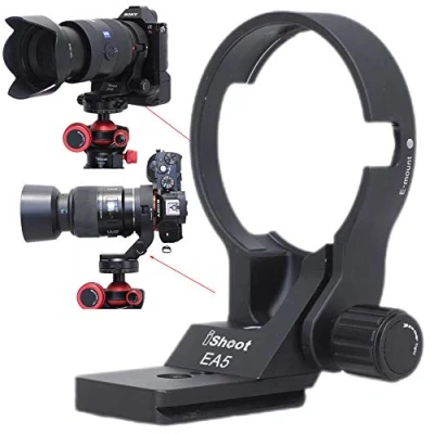Immagine di iShoot Anello di montaggio per treppiede Collare obiettivo compatibile con Sony LA EA5 Adattatore convertitore, Porta Staffa Supporto Lenti è Arca Swiss Fit Piastra a Sgancio Rapido