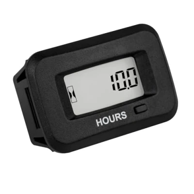 Immagine di Jayron Indicatore Contaore Digitale a LED Tensione AC/DC 5 277V,Intervallo di Manutenzione Azzerabile Memorizzazione dati Design Impermeabile per Piccoli Motori,Come Tosaerba,Generatore,Moto