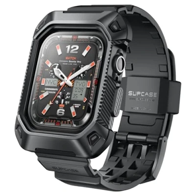 Immagine di SUPCASE Cover con Cinturino Compatibile Apple Watch Series 10 46mm (2024), [Resistente ai Graffi] Robusta Custodia Sportiva da Uomo Regolabile per iWatch (Nero)