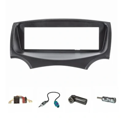Immagine di tomzz Audio 2415 051 Set lunetta radio adatto per Ford ka ru8 yom 2009 2017 nero con adattatore iso, Fakra antenna din iso