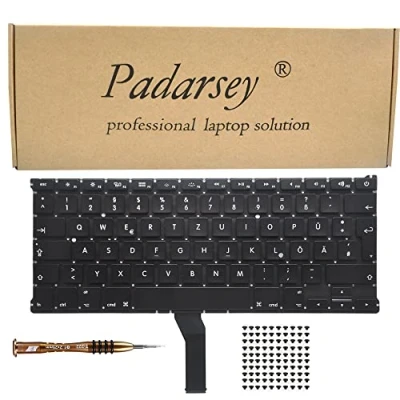 Immagine di Padarsey Pardarsey tastiera di ricambio tedesca QWERTZ, compatibile con MacBook Air 13 pollici A1369 A1466 Series 2011 2012 2013 2014 2015 (layout tedesco)