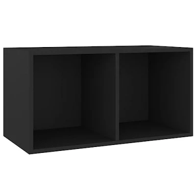 Immagine di vidaXL Contenitore per Vinili Elegante Robusto Collezione Espositore Dischi Mensole Portaoggetti Archiviazione LP Nero in Truciolato