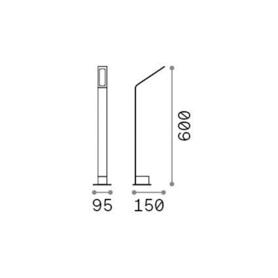 Immagine di Ideallux Ideal Lux Agos nero 4.000 K altezza 60 cm alluminio