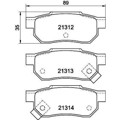 Immagine di HELLA 8DB 355 005 731 Kit pastiglie freno con segnalatore acustico usura HONDA: CIVIC 6 Hatchback, Integra II Coupe, JAZZ 4, ROVER: 200 Hatchback