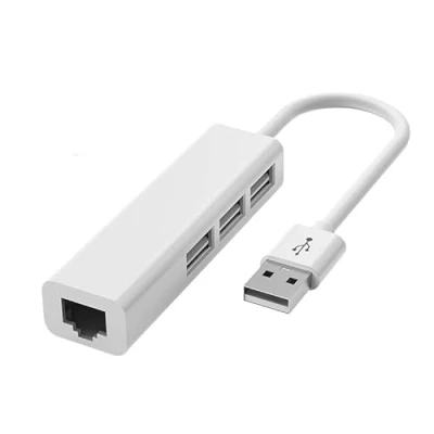 Immagine di USB A 3 x e RJ45 Ethernet LAN Adapter Hub Cavo Mac Rete per laptop, PC, MacBook