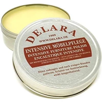 Immagine di DELARA cera per mobili con d&#039;api e olio di cocco, 150 ml, made in Germany