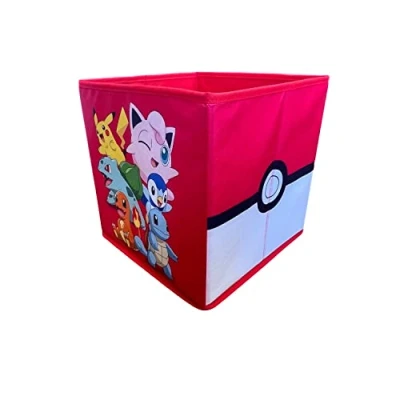 Immagine di Character World Scatole portaoggetti con licenza ufficiale Pokemon, confezione da 2 cubi pieghevoli, design posse, perfette per organizzare la stanza dei bambini, giochi bambini