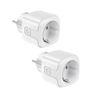 Immagine di proAMEDEN Presa intelligente WiFi 16 A 3500 W, Smart Plug con misurazione della corrente, controllo vocale di Google Home e Alexa, telecomando funzione timer (1, bianco, 2 prese Wifi)