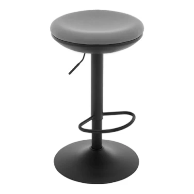Immagine di WOLTU Sgabello da Bar, Sedia Alta Bar Regolabile in Altezza, per Isola Cucina Girevole, con Poggiapiedi, Imbottito Maglia Elastica, Grigio, BH414gr 1