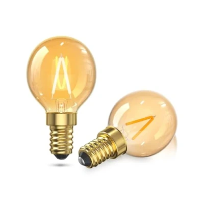 Immagine di Lamptobe Lampadine LED E14 Luce Calda 1W, Ambra Lampadina Filamento 2200K G40 Edison Equivalente a 10W Vintage Lampade Decorativa Retrò per Bar Caffè Hotel (Non Dimmerabile, 2 Pezzi