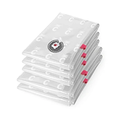 Immagine di Compactor Set 10 sacchi sottovuoto Aspispace, soluzione salvaspazio per vestiti e piumoni nell’armadio o in viaggio, compressione con pompa aspirapolvere, antiacari, umidità, tarme, taglia M+L