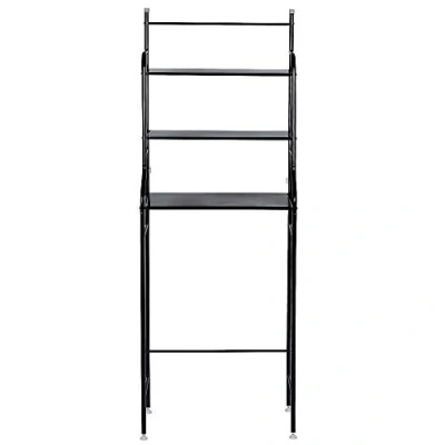 Immagine di RELOVE scaffale da bagno, mobile portaoggetti sopra il WC con 3 ripiani, ripiani per WC, (nero)