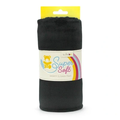 Immagine di kullaloo Tessuto di Peluche in Microfibra, Linea: Shorty, metraggio 75x100cm, Colore: Nero, Lunghezza del Pelo: 1,5 mm, Certificazione EN71 3 e EN 71 9