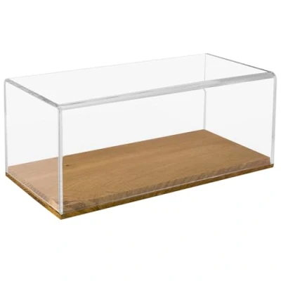 Immagine di HMF 46874 Vetrina in acrilico con base legno, 34 x 16 14 cm, trasparente