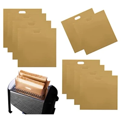 Immagine di Set di sacchetti per toast riutilizzabili tostapane Sacchetto Toaster Bags Resistenti al calore, antiaderenti, lavabili in lavastoviglie (8 toast)