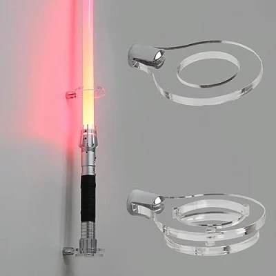 Immagine di HHUXIUE Supporto a parete per Spada laser da Adatto Spade esposizione parete. (Trasparente 1 foro)